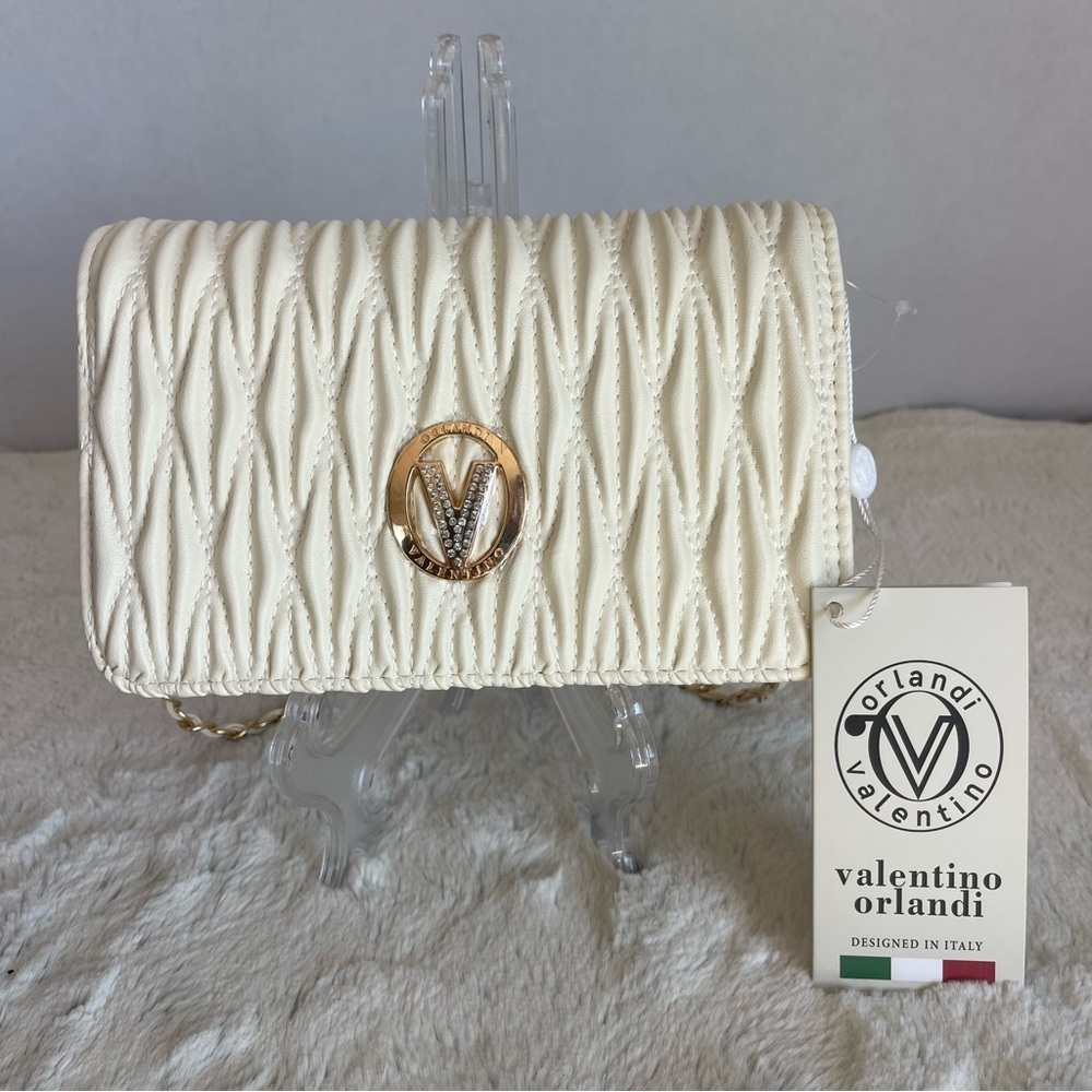 Valentino Orlandi Cream Quilted Women's Bag